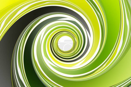 Foto de 3D renderizado abstracto colorido redondo fractal, portal. Espiral redonda colorida. - Imagen libre de derechos