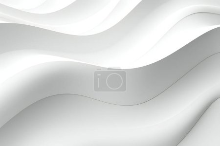 Foto de 3d ilustración de un fondo de gradiente abstracto blanco con líneas. Impresión de las olas. Textura gráfica moderna. Patrón geométrico, generado por IA, ilustración 3D, - Imagen libre de derechos