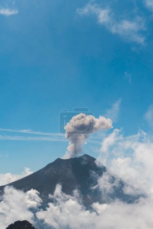 a fumarole coming out of the volcano Popocatepetl crater