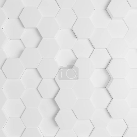 Photo for 3D rendering Futuristic Honeycomb Mosaic, abstract Background. Realistic geometric mesh cell structure. Sci-fi background with hexagon grid. - Royalty Free Image