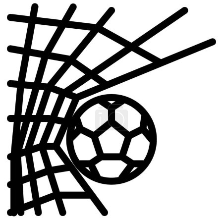Ilustración de Icono de la meta. Pelota de fútbol con red. Signo abstracto y símbolo para el diseño de plantillas. Ilustración vectorial. - Imagen libre de derechos