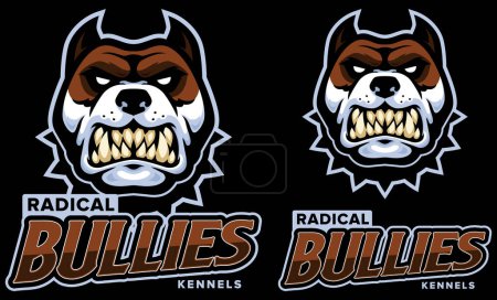 Illustration for Team mascot illustration with fierce pitbull terrier dog. - Royalty Free Image