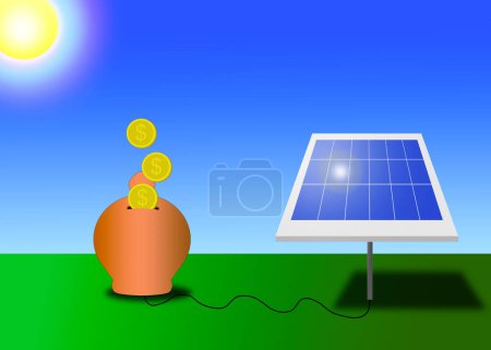 Foto de Risparmiare denaro con i pannelli fotovoltaici - Imagen libre de derechos