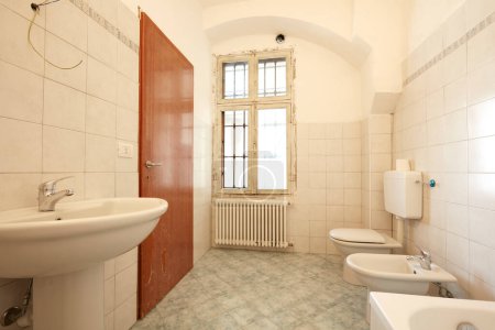 Photo for Old bathroom in apartment interior in old country house - Royalty Free Image