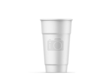 Téléchargez les photos : Tasse jetable pour boisson froide, soda pop, thé glacé ou café, cocktail, milkshake. Illustration de rendu 3D - en image libre de droit