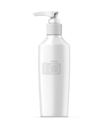 Plastic bottle with pump dispenser mockup, 3d illustration.