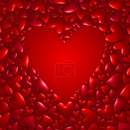 Valentine's day hearts background - 3d render