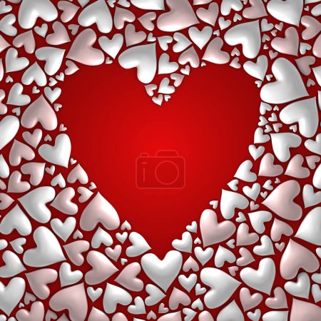 Téléchargez les photos : Valentine's day hearts background - 3d render - en image libre de droit