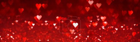 Téléchargez les photos : Coeurs rouges lumineux fond abstrait - en image libre de droit