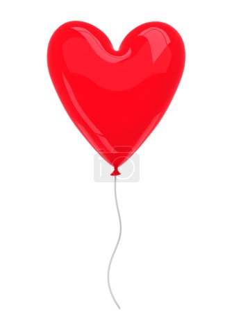 Téléchargez les photos : Red balloon isolated on white - 3d render - en image libre de droit