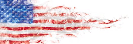 Téléchargez les photos : Drapeau des États-Unis en fumée fluide. abstrait drapeau américain papier peint. - en image libre de droit