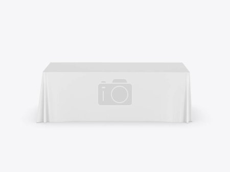 Photo for Trade show exhibition advertising runner table adjustable cloth Banner or Table cover. 3d render illustration. - Royalty Free Image
