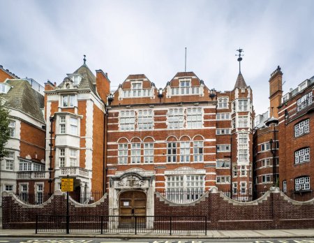 Photo for England, United Kingdom, Aug 29th, 2023, view of St George's Hanover Square Primary School, a building on South street in the Westminster borough - Royalty Free Image