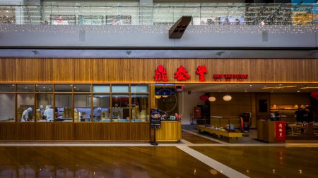 Téléchargez les photos : Singapour, 5 février 2024, vue sur Din Tai Fung, un restaurant chinois dans un centre commercial moderne au Shoppes At Marina Bay Sands - en image libre de droit
