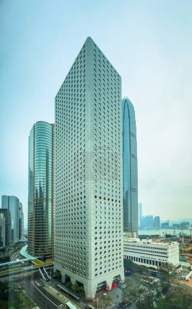 Photo for Hong Kong, Hong Kong Island, Jan 28th 2024, view from a window of the Jardine House, an office building located in the central business district - Royalty Free Image