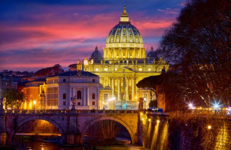 Photo for Dome Saint Peters Basilica Vatican City. Cityscape Panoramic. Vi - Royalty Free Image