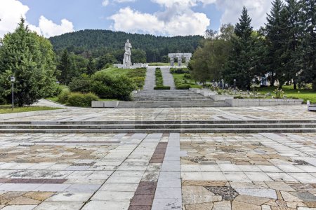 Photo for KALOFER, BULGARIA - AUGUST 5, 2018: Panorama of center of historical town of Kalofer, Plovdiv Region, Bulgaria - Royalty Free Image