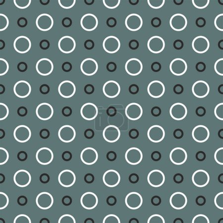 Illustration for Tile vector pattern with black and white dots on pastel mint green background - Royalty Free Image