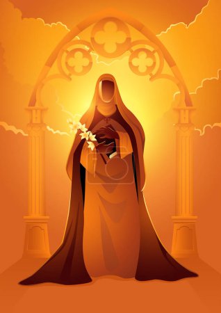 Ilustración de Religion vector illustration series, Saint Catherine of Siena a member of the Third Order of Saint Dominic - Imagen libre de derechos