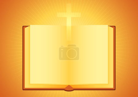 Téléchargez les photos : Bible vierge qui s'ouvre pour vous permettre de personnaliser en écrivant vos versets préférés, illustration vectorielle - en image libre de droit