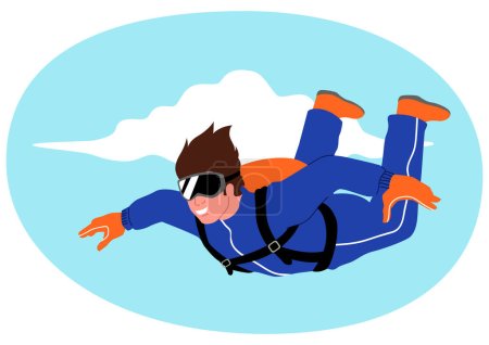Téléchargez les photos : Clipart d'un parachutiste, illustration vectorielle - en image libre de droit