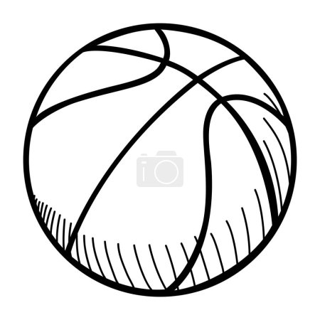 Doodle ligne illustration d'art d'une balle de basket
