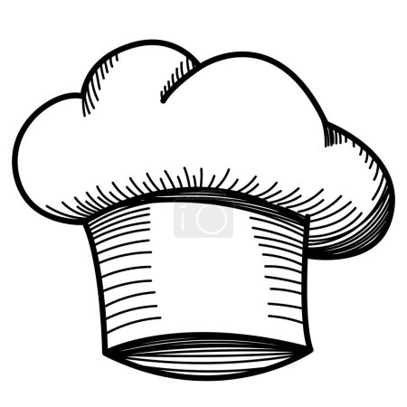 Illustration for Doodle line art vector illustration of a chef hat isolated on white - Royalty Free Image