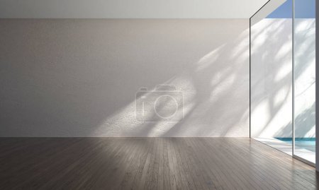 Photo for Modern cozy empty living room and concrete wall texture background interior design. 3D rendering - Royalty Free Image