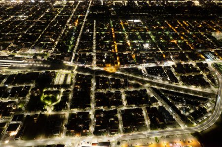 Photo for Night aerial photographic documentation of the city of Viareggio Tuscany Italy - Royalty Free Image