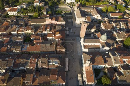 Photo for Aerial photographic documentation of the art city of Pietrasanta Tuscany Italy - Royalty Free Image