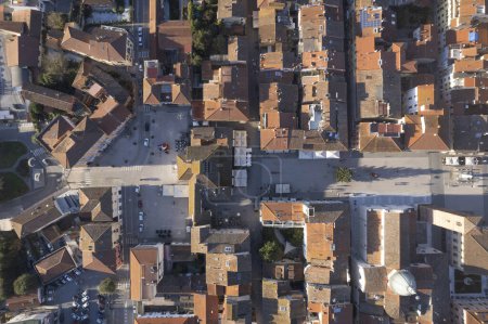 Photo for Aerial photographic documentation of the historic city of Pietrasanta Tuscany Italy - Royalty Free Image
