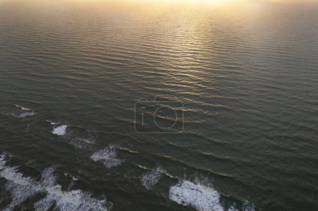 Photo for Aerial photographic documentation of a sunset over the Mediterranean sea - Royalty Free Image