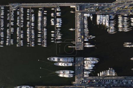 Photo for Aerial photographic documentation of the port of Viareggio Lucca - Royalty Free Image
