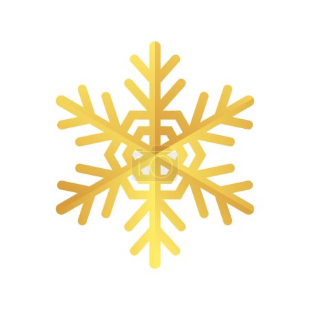 Ilustración de Golden snowflake icon. Foil snow flake stencil blueprint - Imagen libre de derechos