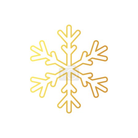 Ilustración de Golden snowflake. Icon of a snow flake made of a golden foil - Imagen libre de derechos