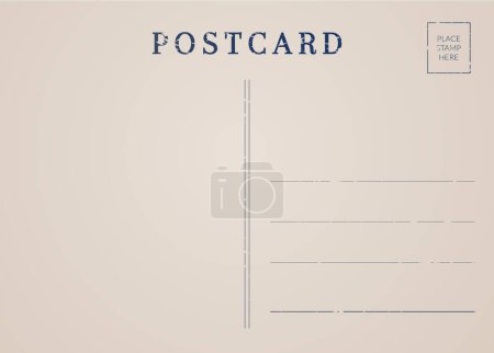 Illustration for Postcard background template. Postal card back design - Royalty Free Image