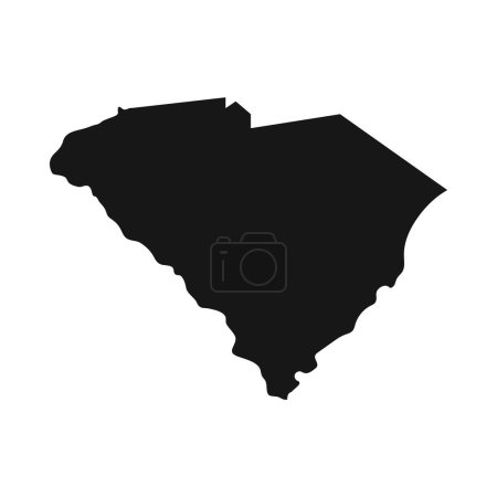 Ilustración de Silueta simplificada de la frontera estatal de Carolina del Sur. - Imagen libre de derechos