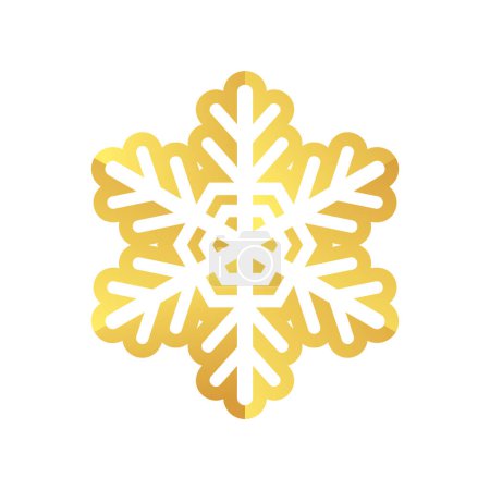 Illustration for Golden snowflake icon. Foil snow flake stencil blueprint - Royalty Free Image