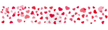 Ilustración de Banner web de corazón sin costuras. Línea de encuadre decorativa con corazones dispersos - Imagen libre de derechos