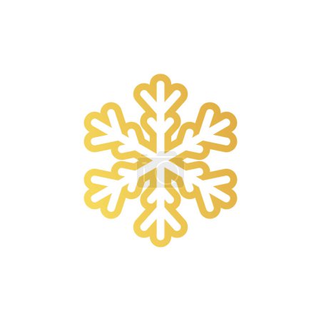 Illustration for Golden snowflake. Icon of a snow flake made of a golden foil - Royalty Free Image