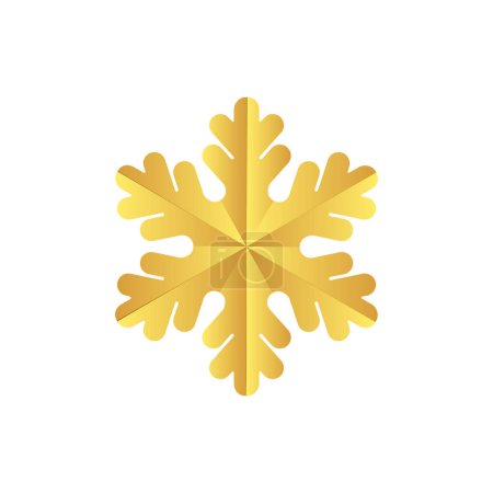Ilustración de Golden snowflake icon. Foil snow flake stencil blueprint - Imagen libre de derechos