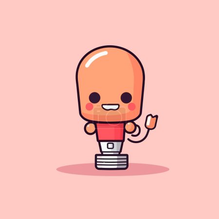 Photo for Cute kawaii lamp chibi mascot vector cartoon style - Royalty Free Image