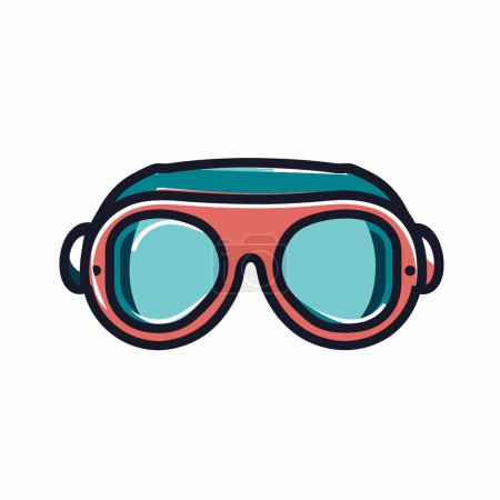 Ski goggles icon. Vector illustration. Flat design.
