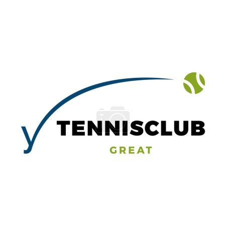 Carta Inicial Y Swoosh Tenis Club Icono Plantilla de Diseño de Logo