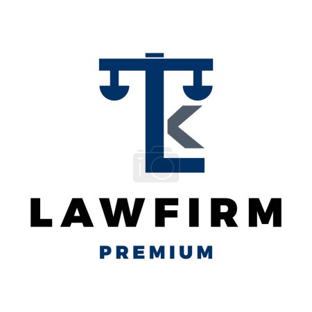 Lettre initiale LK Law Firm Icon Vector Logo Modèle Illustration Design