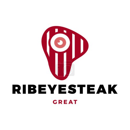 Ribeye Steak Icon Logo Design Vorlage