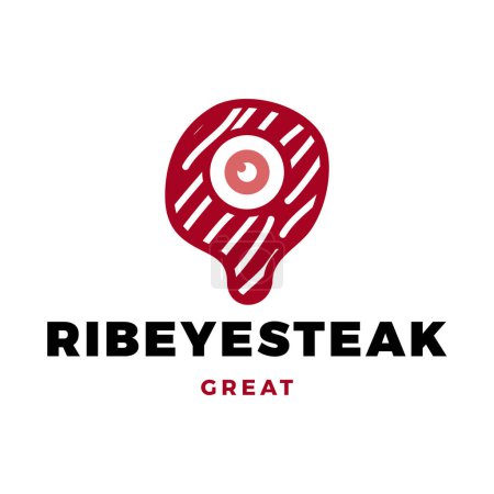 Ribeye Steak Icon Logo Design Vorlage
