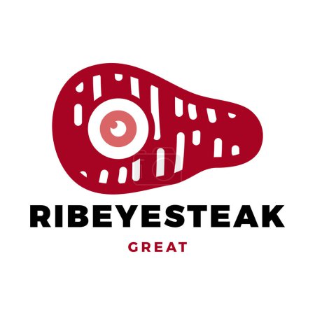 Ribeye Steak Icon Logo Design Template