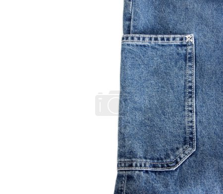 Photo for Blue jeans isolated on white background with copy space for text or image. - Royalty Free Image