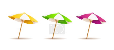 Beach umbrella colorful design collections, isolated on white background. eps 10 vector illustration